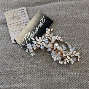 Bridal Rose Gold and Silver Floral Hair Clip